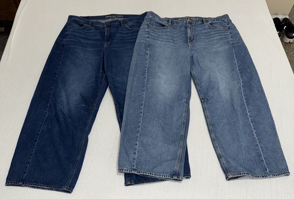 American Eagle Jeans Womens Dreamy Drape Barrel Size 16 (Lot Of 2) Read
